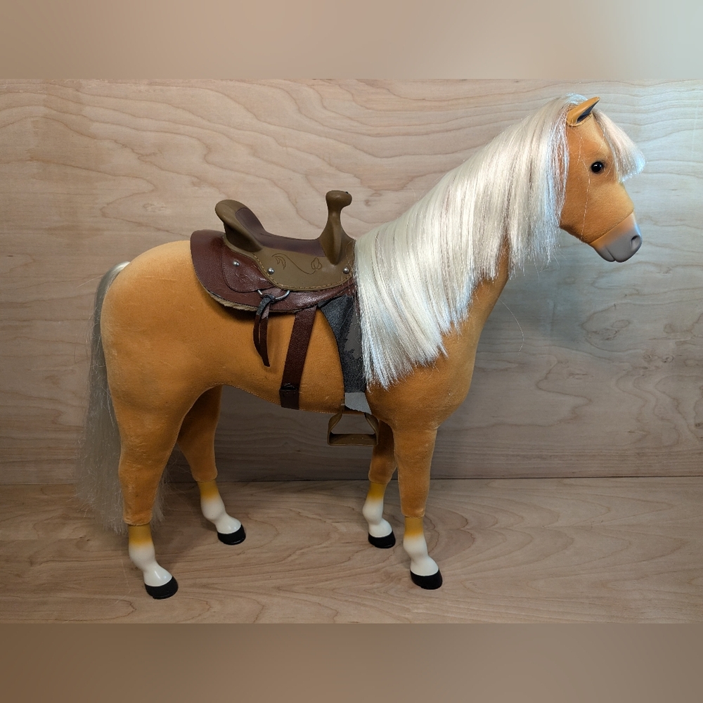 American Girl Doll Retired "Just Like You" Palomino Horse With Saddle